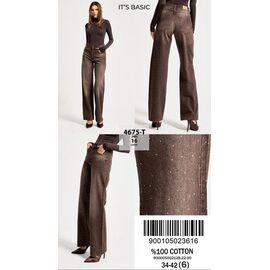 Джинси жіночі 4675-2WS-16 brown р.34-42 "Ruxa" недорого оптом від прямого постачальника