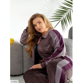 Фотография Женский костюм кофта с брюками на резнике большие размеры р.50-52;54-56;58-60;62-64 (7цв) "LETTI" купить недорого от прямого поставщика