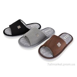 Фотография Тапки мужские домашние Весна/осень MU10408 mix (24 пар р.41-46) "YZY" недорого оптом от прямого поставщика