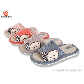 Тапки дитячі домашні Весна/осінь 6175 mix (12 пар р.30-35) "SCARRHETT" недорого оптом від прямого постачальника
