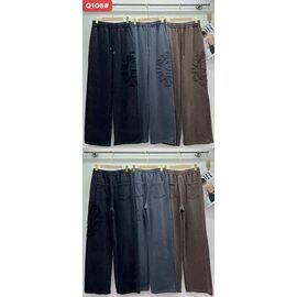 Фотография Штаны женские QL106 brown р.M-XL "FLORA" недорого оптом от прямого поставщика