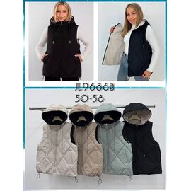 Фотография Жилетка женская 9686B d.beige р.50-58 "FLORA" недорого оптом от прямого поставщика