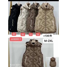 Фотография Жилетка женская 9202-1 l.beige р.M-2XL "FLORA" недорого оптом от прямого поставщика