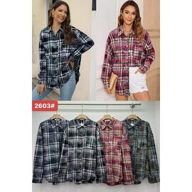 Фотография Рубашка женская 2603 mix р.50-52 "FLORA" недорого оптом от прямого поставщика