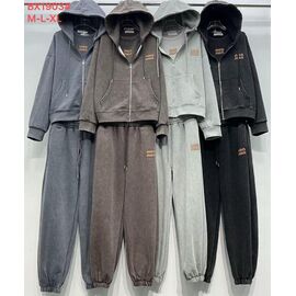 Фотография Костюм спортивный женский тёплый 1903 d.grey р.M-XL "FLORA" недорого оптом от прямого поставщика