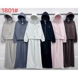 Фотография Костюм спортивный женский тёплый 1801 d.grey р.M-XL "FLORA" недорого оптом от прямого поставщика