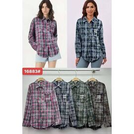 Фотография Рубашка женская 16883 mix р.50-52 "FLORA" недорого оптом от прямого поставщика