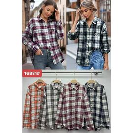 Фотография Рубашка женская 16881 mix р.50-52 "FLORA" недорого оптом от прямого поставщика