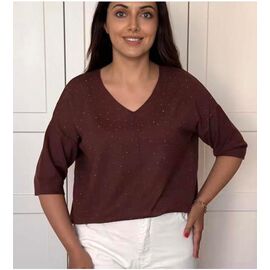 Фотография Свитер женский 25200 brown р.50-58 "BAMBIN" недорого оптом от прямого поставщика