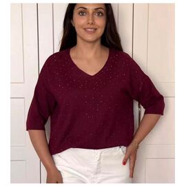 Фотография Свитер женский 25200 wine р.50-58 "BAMBIN" недорого оптом от прямого поставщика
