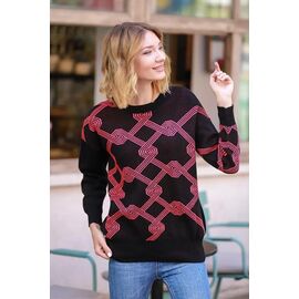 Фотография Свитер женский 3014 black-pink р.46-50 "BAMBIN" недорого оптом от прямого поставщика