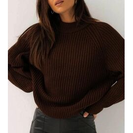 Фотография Свитер женский LR981 brown р.one size "Lora" недорого оптом от прямого поставщика
