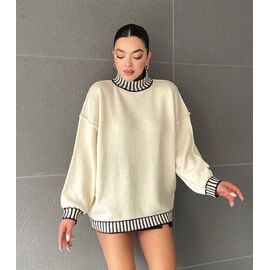 Фотография Свитер женский LR985 beige р.one size "Lora" недорого оптом от прямого поставщика