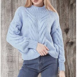 Фотография Свитер женский LR986 l.blue р.42-48 "Lora" недорого оптом от прямого поставщика