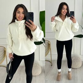 Фотография Батник женский тёплый 1553 milk р.46-48 "BONJOUR" недорого оптом от прямого поставщика