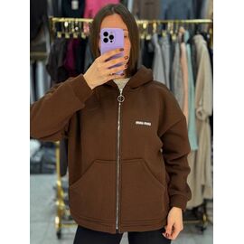 Фотография Кофта спортивная женская тёплая 4252 brown р.42-48 "BONJOUR" недорого оптом от прямого поставщика