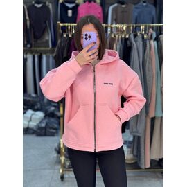 Фотография Кофта спортивная женская тёплая 4252 pink р.42-48 "BONJOUR" недорого оптом от прямого поставщика