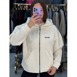 Фотография Кофта спортивная женская тёплая 4252 white р.42-48 "BONJOUR" недорого оптом от прямого поставщика