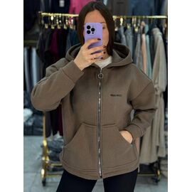 Фотография Кофта спортивная женская тёплая 4252-1 brown р.42-48 "BONJOUR" недорого оптом от прямого поставщика