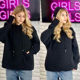 Фотография Худи детский на девочку KR342 black р.32-42 "Karolina" недорого оптом от прямого поставщика