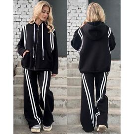 Костюм дитячий спортивний теплий на дівчинку KR362 black р.32-42 "Karolina" недорого оптом від прямого постачальника