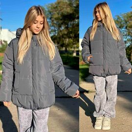 Фотография Курка детская зимняя на девочку KR365 grey р.32-42 "Karolina" недорого оптом от прямого поставщика