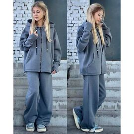 Костюм дитячий спортивний теплий на дівчинку KR414 grey р.32-42 "Karolina" недорого оптом від прямого постачальника