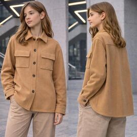 Фотография Рубашка детская тёплая на девочку KR428 orange р.34-42 "Karolina" недорого оптом от прямого поставщика