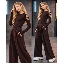 Фотография Костюм детский на девочку KR435 brown р.34-42 "Karolina" недорого оптом от прямого поставщика