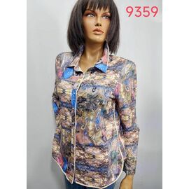 Фотография Рубашка женская 9359 beige р.52-62 "LIDA" недорого оптом от прямого поставщика