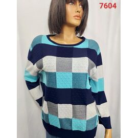 Фотография Свитер женский 7604 blue р.3XL-4XL "LIDA" недорого оптом от прямого поставщика