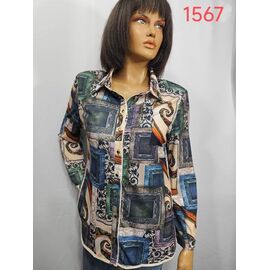 Фотография Рубашка женская 1567 beige р.52-62 "LIDA" недорого оптом от прямого поставщика