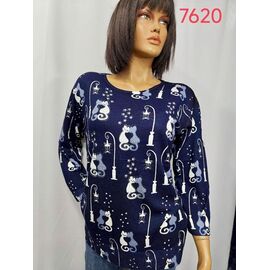 Фотография Свитер женский 7620 navy р.3XL-4XL "LIDA" недорого оптом от прямого поставщика