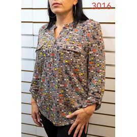 Фотография Рубашка женская 3016 brown р.52-62 "LIDA" недорого оптом от прямого поставщика