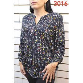 Фотография Рубашка женская 3016 navy р.52-62 "LIDA" недорого оптом от прямого поставщика