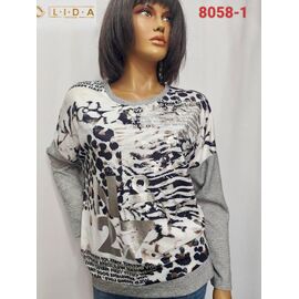 Фотография Свитер женский 8058-1 grey р.52-62 "LIDA" недорого оптом от прямого поставщика