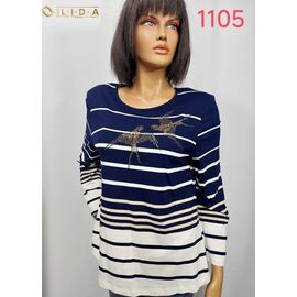 Фотография Свитер женский 1105 blue р.50-60 "LIDA" недорого оптом от прямого поставщика