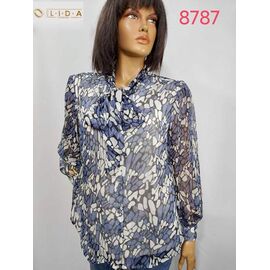 Фотография Рубашка женская 8787 blue р.52-62 "LIDA" недорого оптом от прямого поставщика