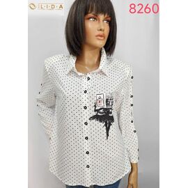 Фотография Рубашка женская 8260 white р.52-62 "LIDA" недорого оптом от прямого поставщика