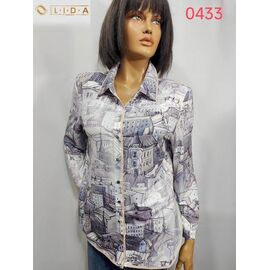 Фотография Рубашка женская 0433 grey р.52-62 "LIDA" недорого оптом от прямого поставщика