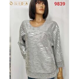 Фотография Свитер женский 9839 silver р.52-62 "LIDA" недорого оптом от прямого поставщика