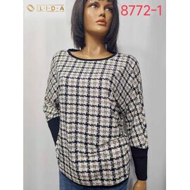 Фотография Свитер женский 8772-1 beige р.52-62 "LIDA" недорого оптом от прямого поставщика