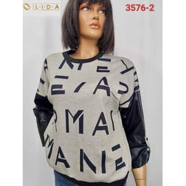 Фотография Свитер женский 3576-2 beige р.52-62 "LIDA" недорого оптом от прямого поставщика