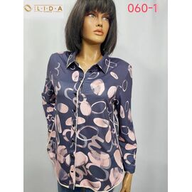 Фотография Рубашка женская 060-1 blue р.52-62 "LIDA" недорого оптом от прямого поставщика
