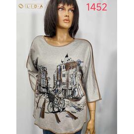 Фотография Свитер женский 1452 silver р.52-62 "LIDA" недорого оптом от прямого поставщика