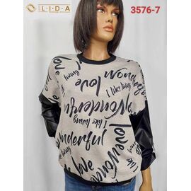 Фотография Свитер женский 3576-7 beige р.52-62 "LIDA" недорого оптом от прямого поставщика