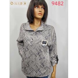Фотография Рубашка женская 9482 grey р.52-62 "LIDA" недорого оптом от прямого поставщика