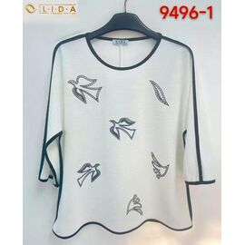 Фотография Свитер женский 9496-1 white р.52-62 "LIDA" недорого оптом от прямого поставщика