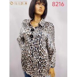 Фотография Рубашка женская 8216 beige р.52-62 "LIDA" недорого оптом от прямого поставщика