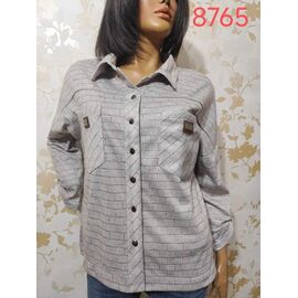 Фотография Рубашка женская 8765 grey р.52-62 "LIDA" недорого оптом от прямого поставщика